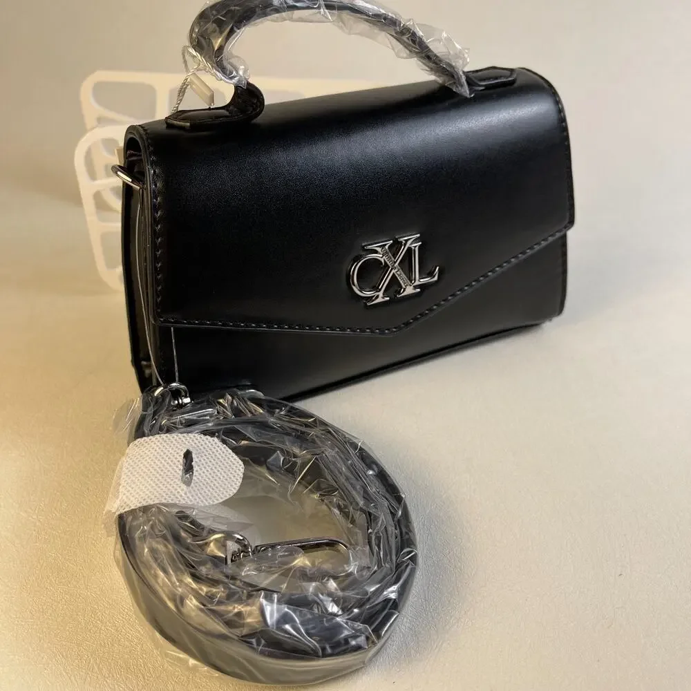 CXL Christian Lacroix Laine Matte Patent Crossbody Bag Black NWT